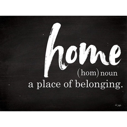 Home - A Place of Belonging White Modern Wood Framed Art Print by Jaxn Blvd.