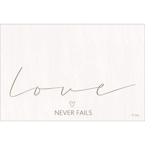 Love Never Fails Black Modern Wood Framed Art Print with Double Matting by Jaxn Blvd.