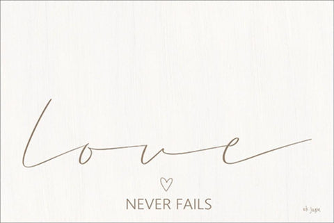 Love Never Fails Black Ornate Wood Framed Art Print with Double Matting by Jaxn Blvd.