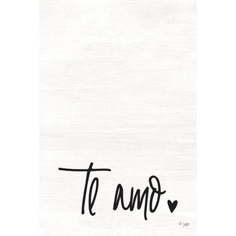 Te Amo White Modern Wood Framed Art Print by Jaxn Blvd.