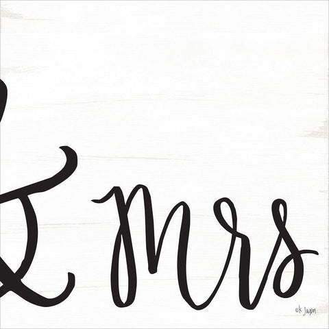 Mr. and Mrs. II White Modern Wood Framed Art Print with Double Matting by Jaxn Blvd.