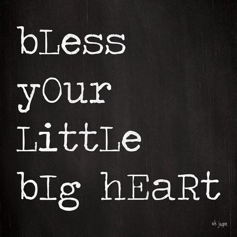 Bless Your Little Big Heart White Modern Wood Framed Art Print with Double Matting by Jaxn Blvd.