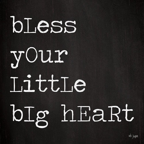 Bless Your Little Big Heart Black Modern Wood Framed Art Print with Double Matting by Jaxn Blvd.