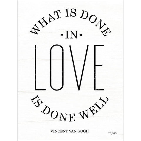 What is Done in Love Black Modern Wood Framed Art Print with Double Matting by Jaxn Blvd.