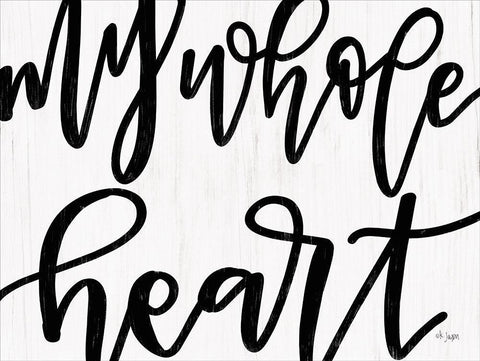 My Whole Heart White Modern Wood Framed Art Print with Double Matting by Jaxn Blvd.