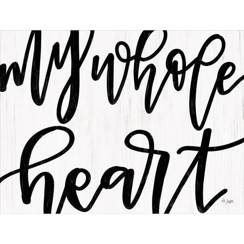 My Whole Heart Black Modern Wood Framed Art Print with Double Matting by Jaxn Blvd.