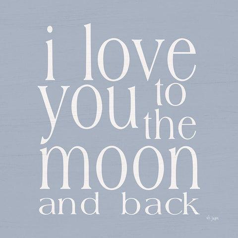 I Love You to the Moon White Modern Wood Framed Art Print with Double Matting by Jaxn Blvd.