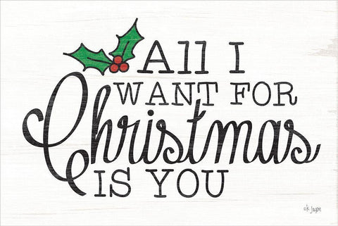 All I Want for Christmas Black Ornate Wood Framed Art Print with Double Matting by Jaxn Blvd.