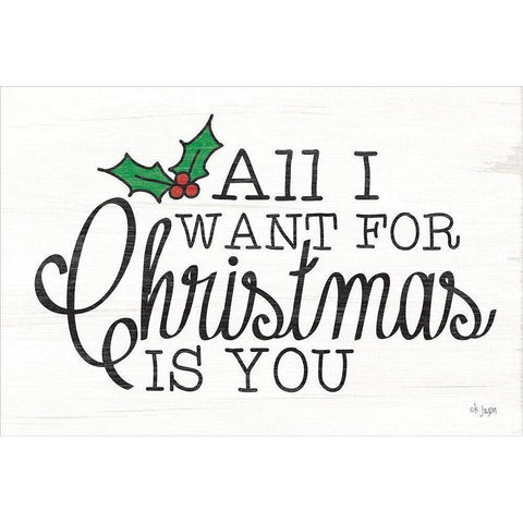 All I Want for Christmas Black Modern Wood Framed Art Print with Double Matting by Jaxn Blvd.