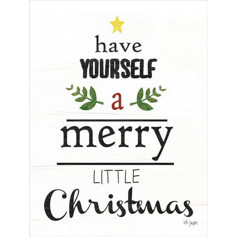 Merry Little Christmas White Modern Wood Framed Art Print by Jaxn Blvd.