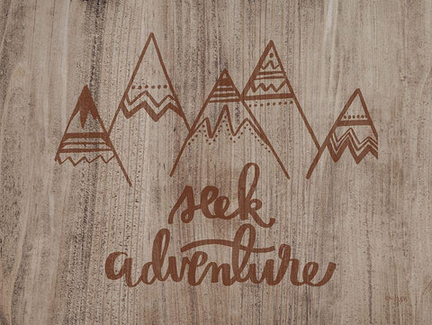 Seek Adventure White Modern Wood Framed Art Print with Double Matting by Jaxn Blvd.