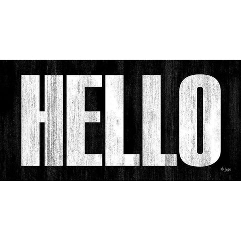 HELLO White Modern Wood Framed Art Print by Jaxn Blvd.