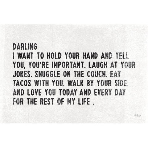 Darling I Want toâ€¦ White Modern Wood Framed Art Print by Jaxn Blvd.