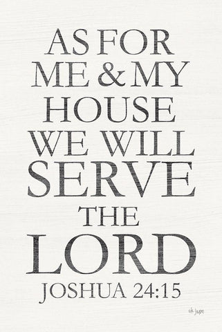 We Will Serve the Lord Black Ornate Wood Framed Art Print with Double Matting by Jaxn Blvd.