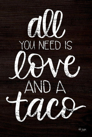 Love and a Taco Black Ornate Wood Framed Art Print with Double Matting by Jaxn Blvd.