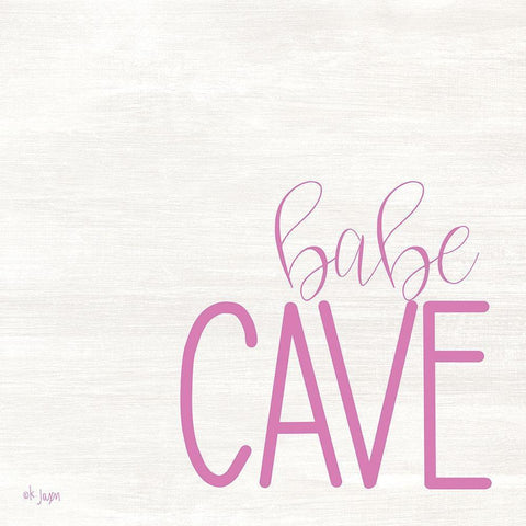 Babe Cave White Modern Wood Framed Art Print by Jaxn Blvd.