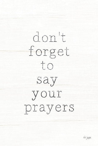 Say Your Prayers    White Modern Wood Framed Art Print with Double Matting by Jaxn Blvd.