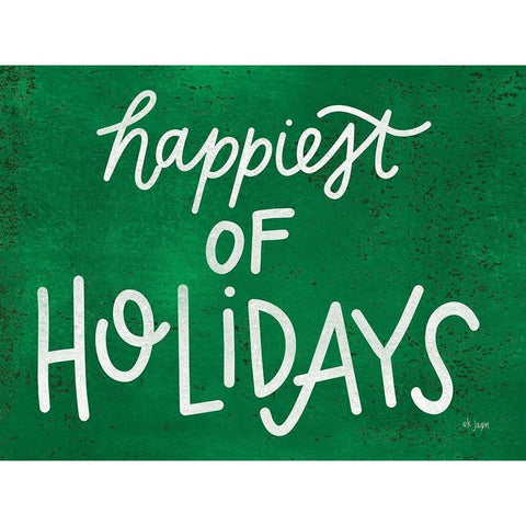 Happiest of Holidays White Modern Wood Framed Art Print by Jaxn Blvd.