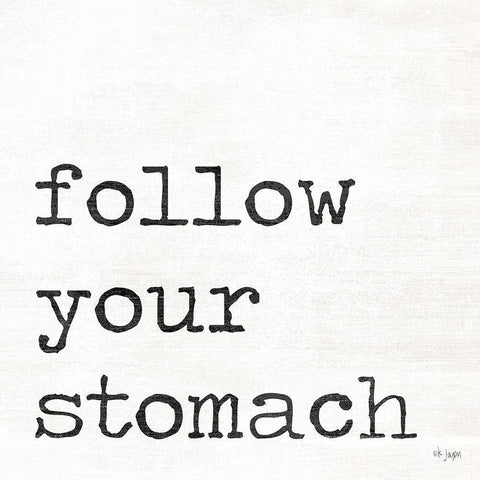 Follow Your Stomach Black Modern Wood Framed Art Print with Double Matting by Jaxn Blvd.