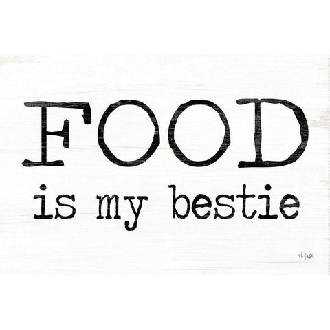 Food is My Bestie Black Modern Wood Framed Art Print with Double Matting by Jaxn Blvd.