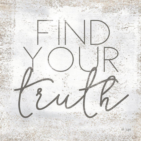 Find Your Truth White Modern Wood Framed Art Print with Double Matting by Jaxn Blvd.