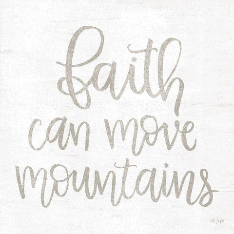 Faith Can Move Mountains Gold Ornate Wood Framed Art Print with Double Matting by Jaxn Blvd.