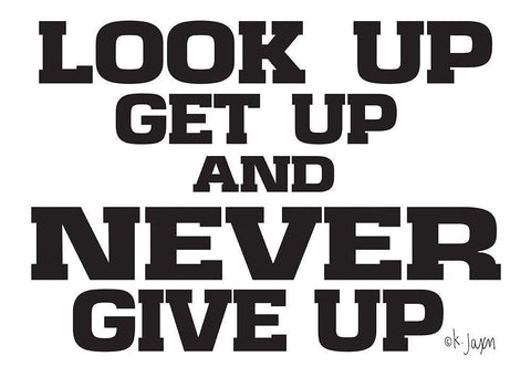 Never Give Up     Black Ornate Wood Framed Art Print with Double Matting by Jaxn Blvd.