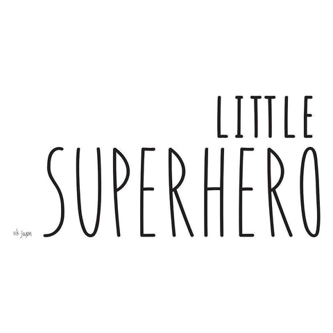 Little Superhero White Modern Wood Framed Art Print by Jaxn Blvd.