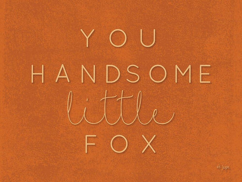 You Handsome Little Fox White Modern Wood Framed Art Print with Double Matting by Jaxn Blvd.