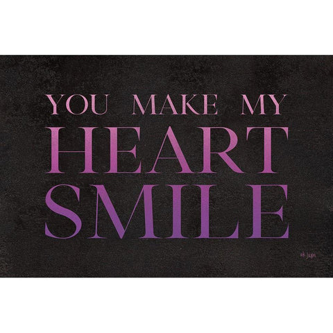 You Make My Heart Smile White Modern Wood Framed Art Print by Jaxn Blvd.