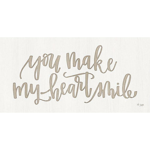 You Make My Heart Smile Gold Ornate Wood Framed Art Print with Double Matting by Jaxn Blvd.