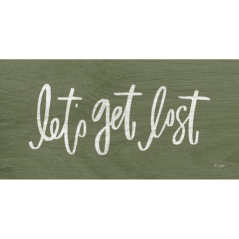 Lets Get Lost Black Modern Wood Framed Art Print with Double Matting by Jaxn Blvd.