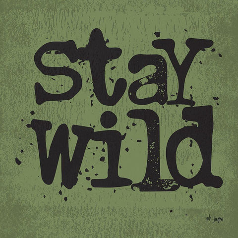 Stay Wild Black Ornate Wood Framed Art Print with Double Matting by Jaxn Blvd.