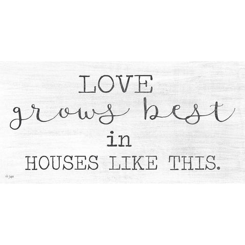 Love Grows Best Black Modern Wood Framed Art Print with Double Matting by Jaxn Blvd.