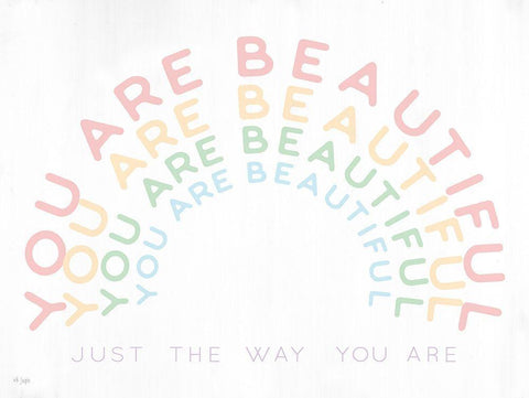 You Are Beautiful White Modern Wood Framed Art Print with Double Matting by Jaxn Blvd.