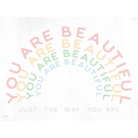 You Are Beautiful White Modern Wood Framed Art Print by Jaxn Blvd.