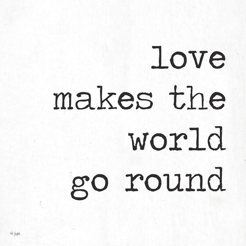 Love Makes the World Go Round Black Ornate Wood Framed Art Print with Double Matting by Jaxn Blvd.