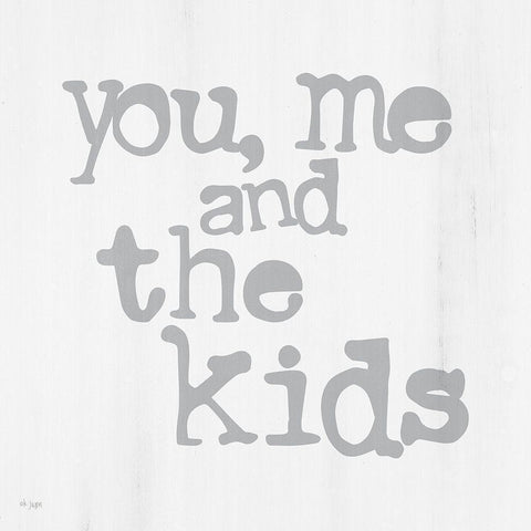 You, Me and the Kids Black Ornate Wood Framed Art Print with Double Matting by Jaxn Blvd.