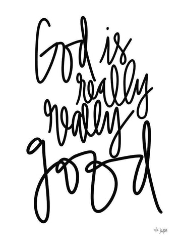 God is Really-Really Good     White Modern Wood Framed Art Print with Double Matting by Jaxn Blvd.