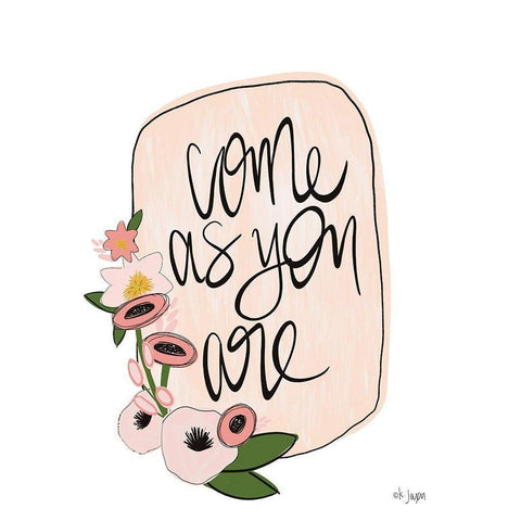 Come As You Are Black Modern Wood Framed Art Print by Jaxn Blvd.