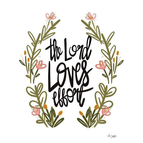 The Lord Loves Effort Black Modern Wood Framed Art Print with Double Matting by Jaxn Blvd.