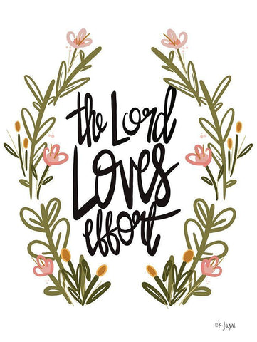 The Lord Loves Effort Black Ornate Wood Framed Art Print with Double Matting by Jaxn Blvd.