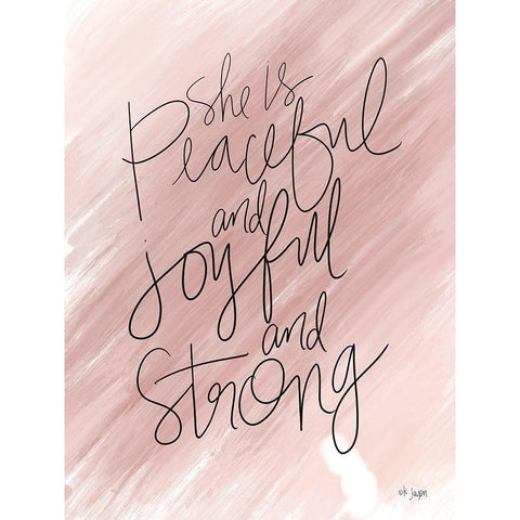 She is Peaceful Black Modern Wood Framed Art Print with Double Matting by Jaxn Blvd.