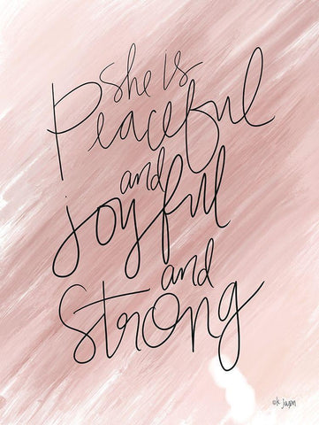 She is Peaceful Black Ornate Wood Framed Art Print with Double Matting by Jaxn Blvd.