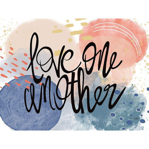 Love One Another Black Modern Wood Framed Art Print with Double Matting by Jaxn Blvd.