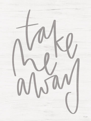 Take Me Away White Modern Wood Framed Art Print with Double Matting by Jaxn Blvd.