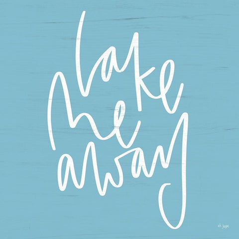 Lake Me Away White Modern Wood Framed Art Print with Double Matting by Jaxn Blvd.