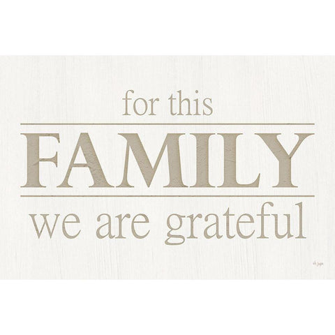 For This Family We Are Grateful Black Modern Wood Framed Art Print with Double Matting by Jaxn Blvd.