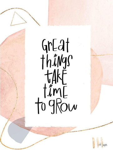 Great Things Take Time to Grow Black Ornate Wood Framed Art Print with Double Matting by Jaxn Blvd.