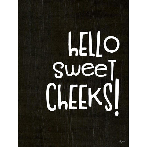 Hello Sweet Cheeks! Black Modern Wood Framed Art Print with Double Matting by Jaxn Blvd.